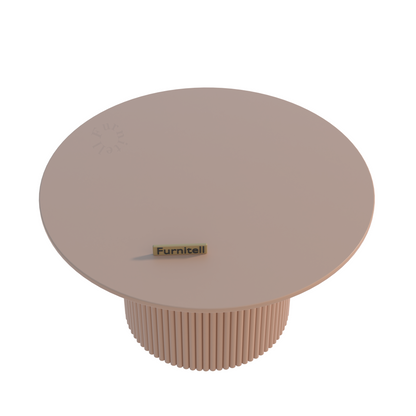 Furnitell Modern Round Solid Wood Coffee Table | 5 Year Warrantry