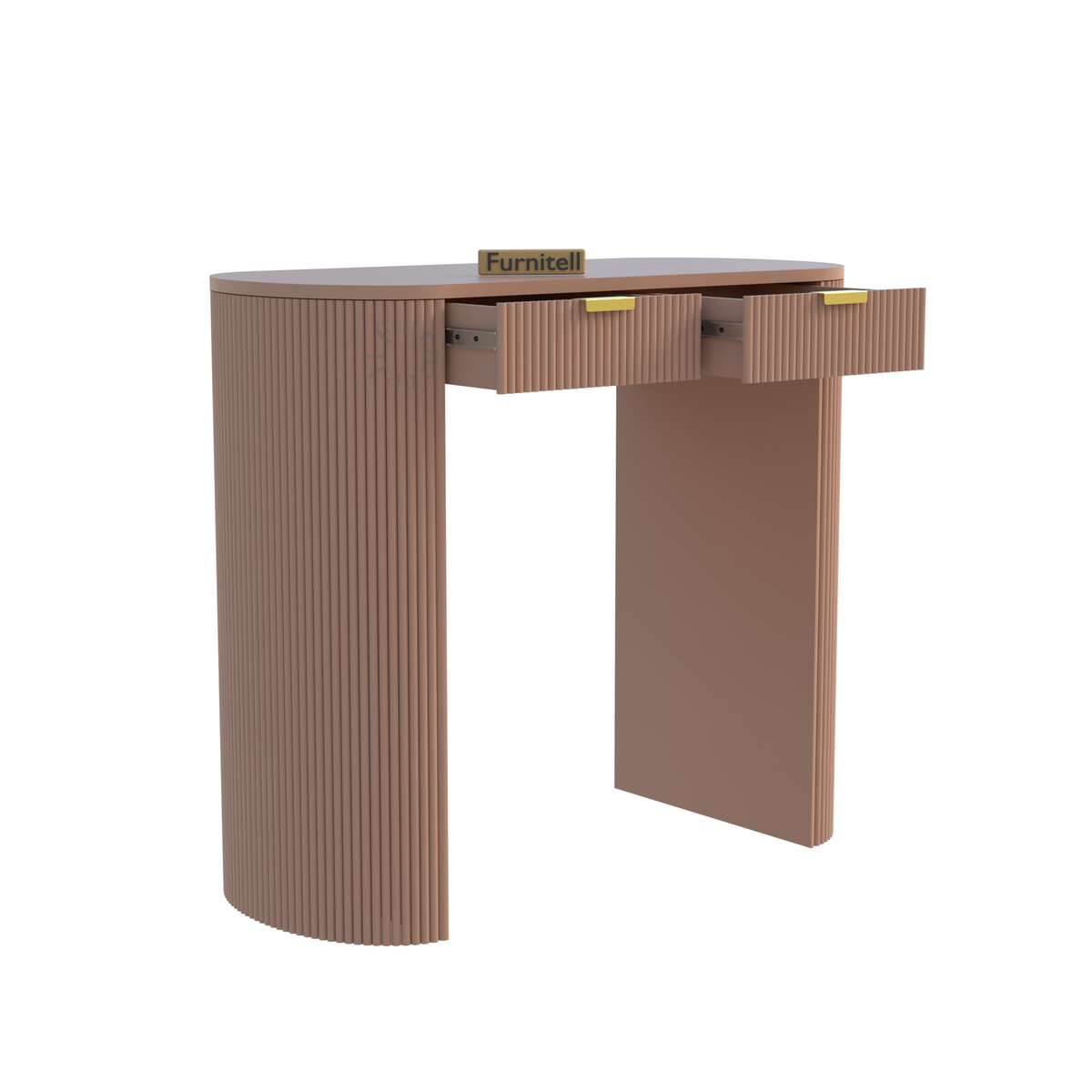 Furnitell Modern Fluted Console Table for Living Room | 5 Year Warranty