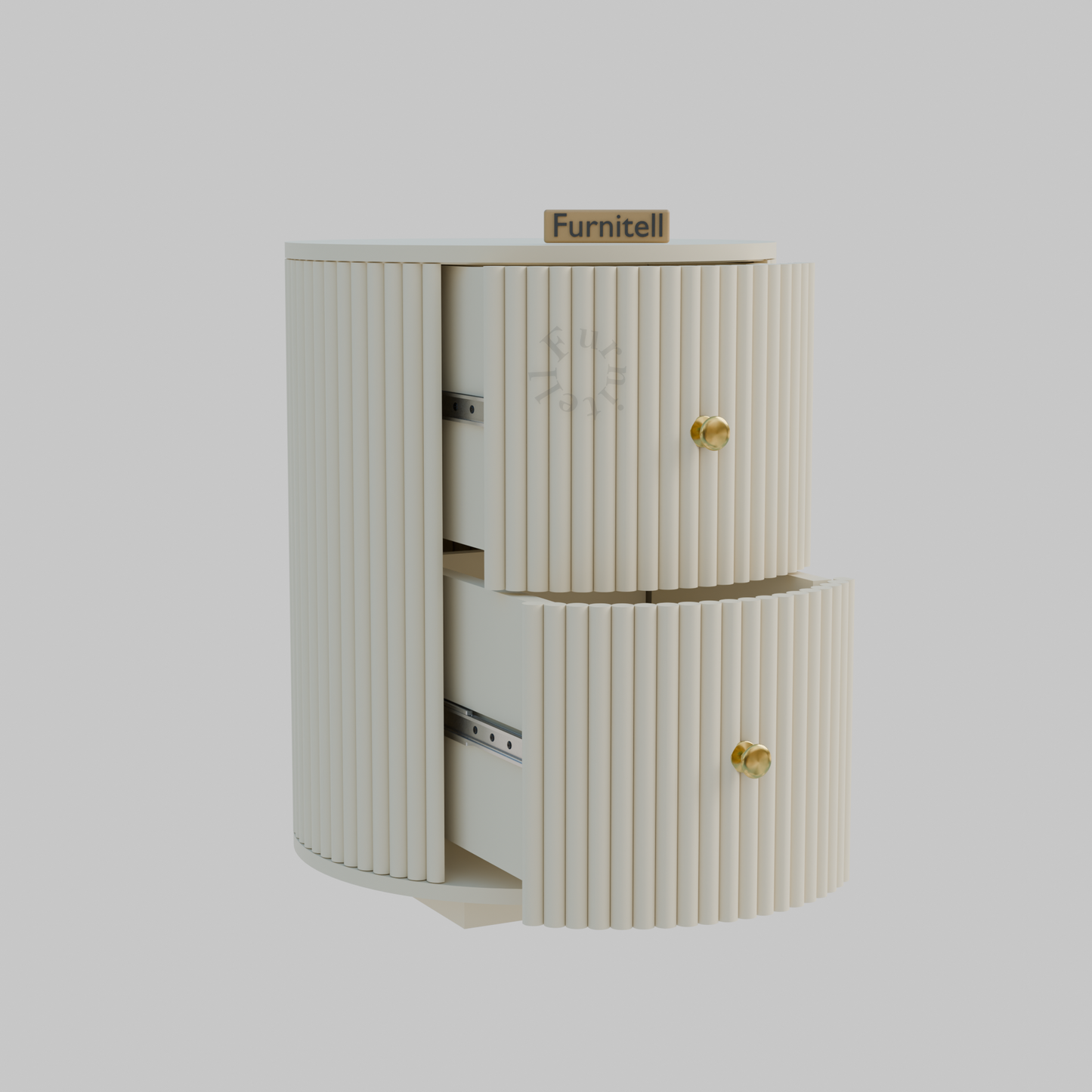 FURNITELL BED SIDE TABEL-WHITE Furnitell