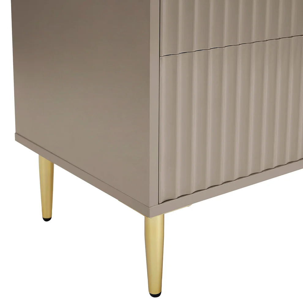 Taupe Fluted 3-Piece Bedroom Storage Set furnitell