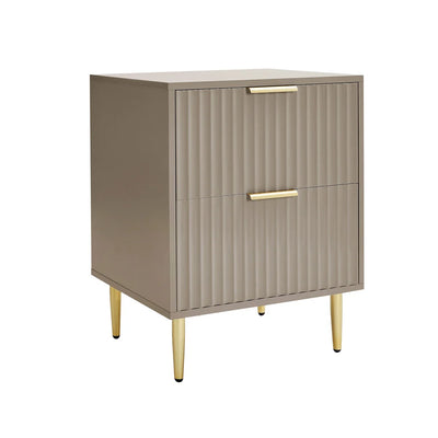 Taupe Fluted 3-Piece Bedroom Storage Set furnitell
