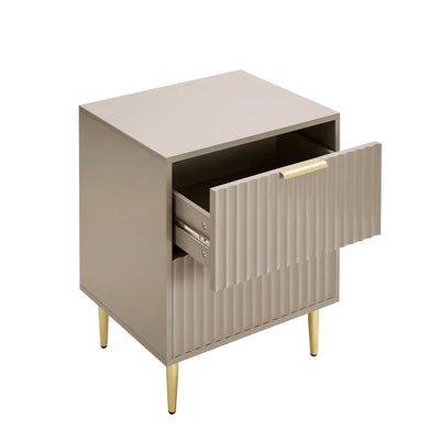 Taupe Fluted 3-Piece Bedroom Storage Set furnitell