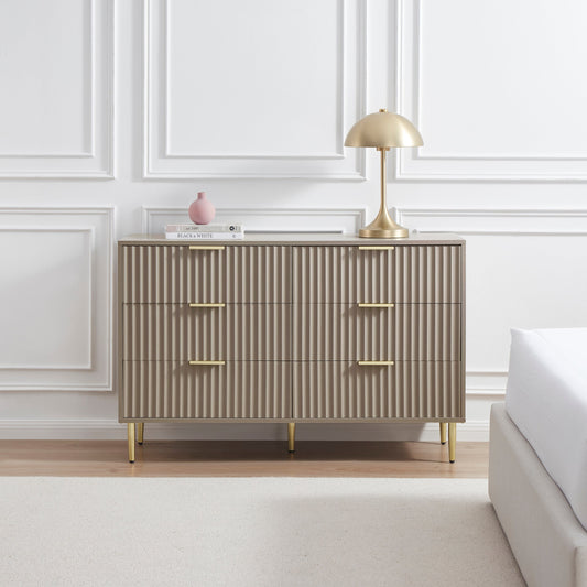 Evie 6 Drawer Chest - Taupe