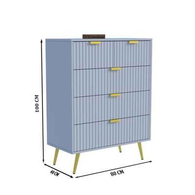 5 Drawers Dresser Console Cabinet for Bedroom, Living Room, Drawing Room Furnitell
