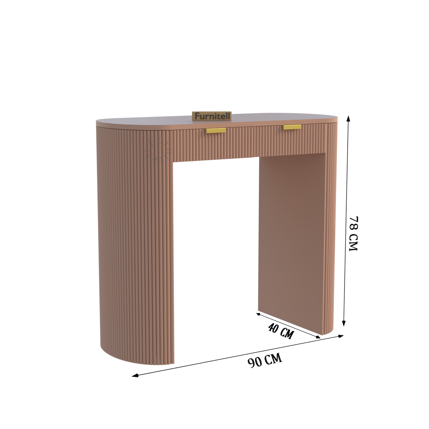 Furnitell Modern Fluted Console Table for Living Room | 5 Year Warranty