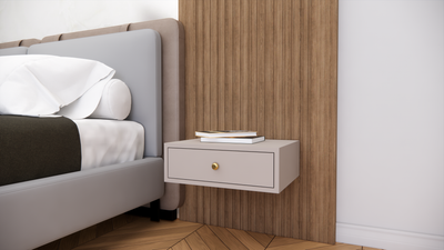 FURNITELL WELLMOUNT BED SIDE-BEIGE Furnitell