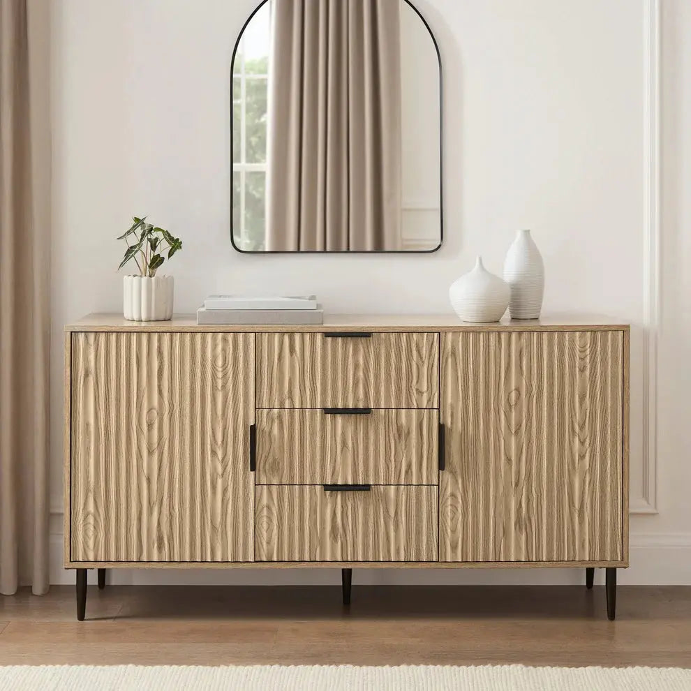 Furnitell Sideboard with Drawers Wood Effect furnitell