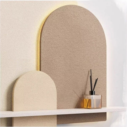 Sandstone LED Wall Art Panel with Pampas Shelf Furnitell