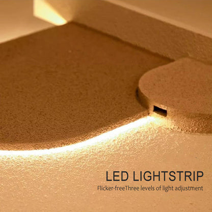 Sandstone LED Wall Art Panel with Pampas Shelf Furnitell