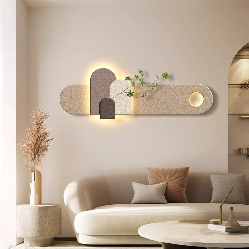 Modern LED Wall Mounted Arch Wall Art – Long Textured Panel Light Furnitell