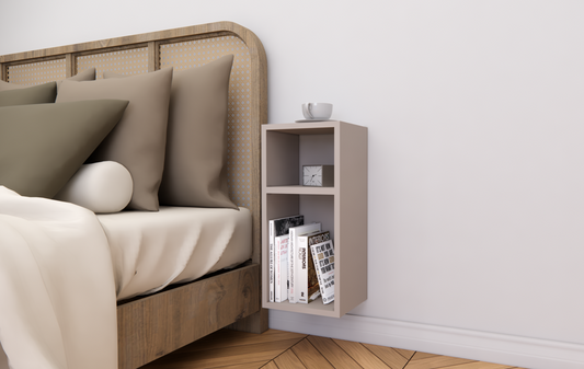 FURNITELL White Bookcase with 2 Levels