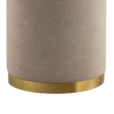 Oatmeal Upholstered Storage Ottoman Stool furnitell