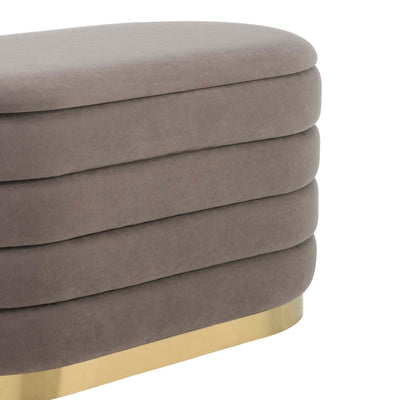 Taupe Upholstered Ottoman and Stool Set Furnitell