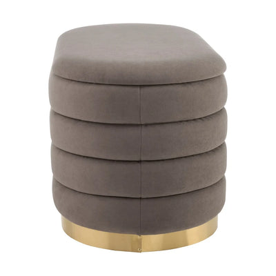 Taupe Upholstered Ottoman and Stool Set Furnitell