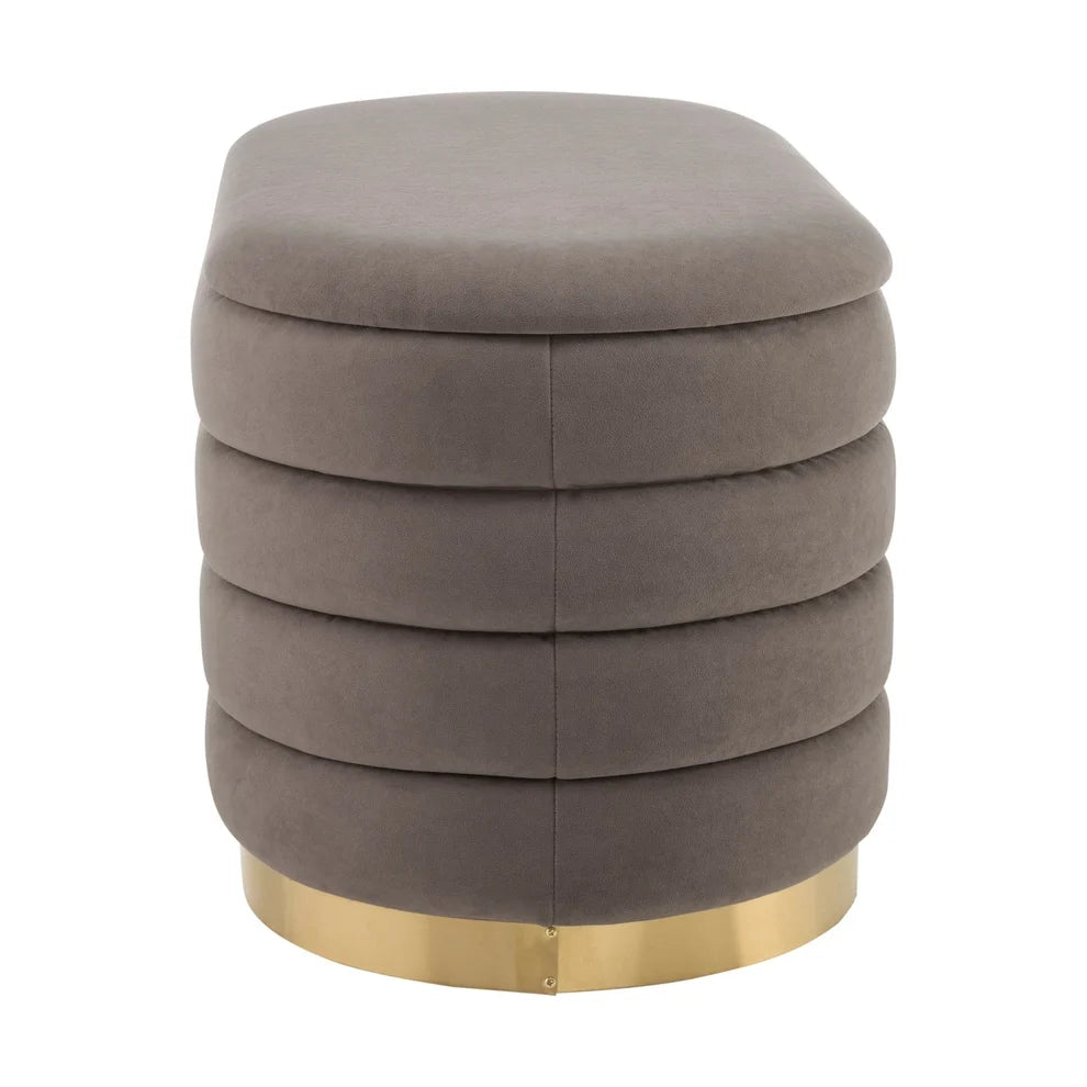 Taupe Upholstered Ottoman and Stool Set Furnitell