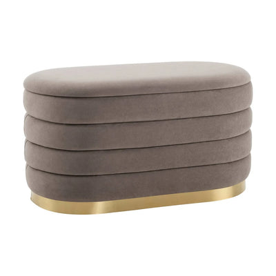 Taupe Upholstered Ottoman and Stool Set Furnitell