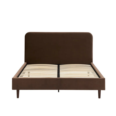 Mocha Upholstered Bed Frame | Furnitell Furnitell