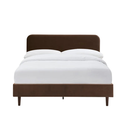 Mocha Upholstered Bed Frame | Furnitell Furnitell