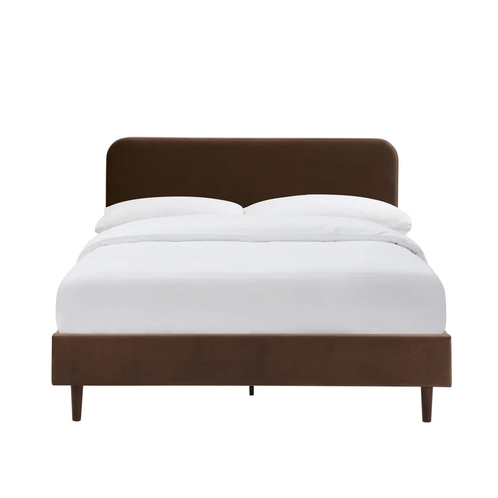 Mocha Upholstered Bed Frame | Furnitell Furnitell