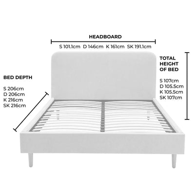 Cappuccino Upholstered Bed Frame | Furnitell Furnitell