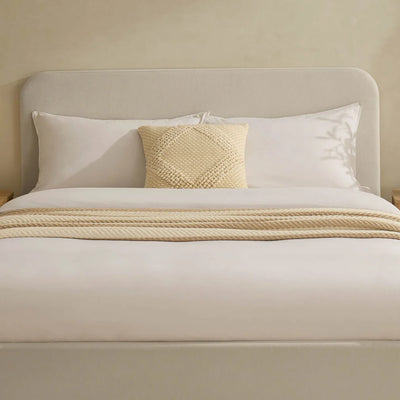 Cream Linen Upholstered Bed Frame | Furnitell Furnitell