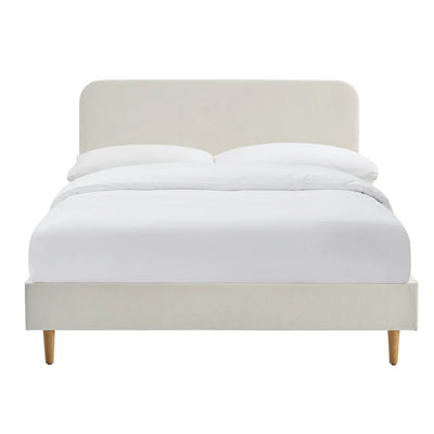 Cream Linen Upholstered Bed Frame | Furnitell Furnitell