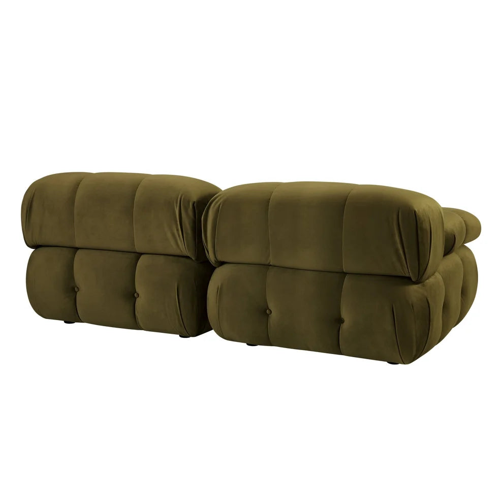 Rich Green 2 Seater Sofa with Plush Cushions & Rounded Arms furnitell