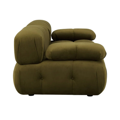Rich Green 2 Seater Sofa with Plush Cushions & Rounded Arms furnitell