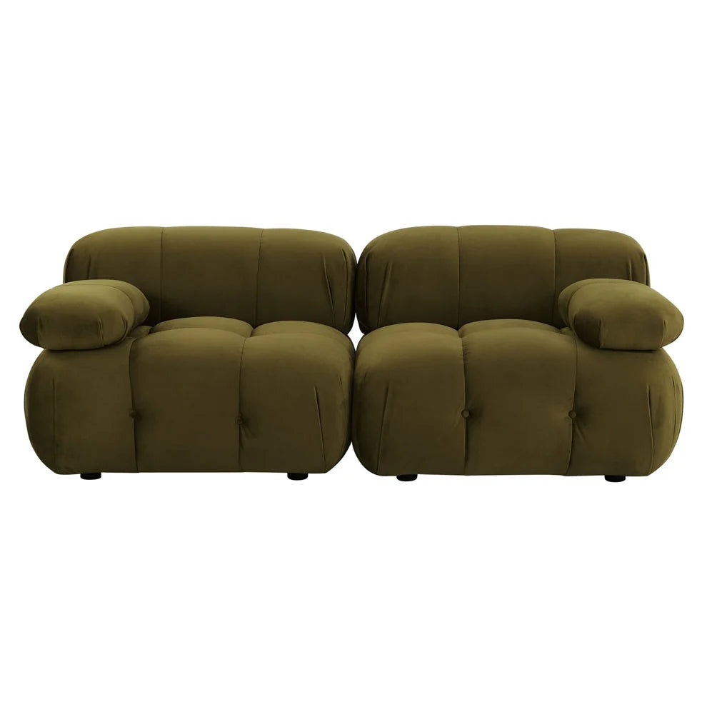 Rich Green 2 Seater Sofa with Plush Cushions & Rounded Arms furnitell
