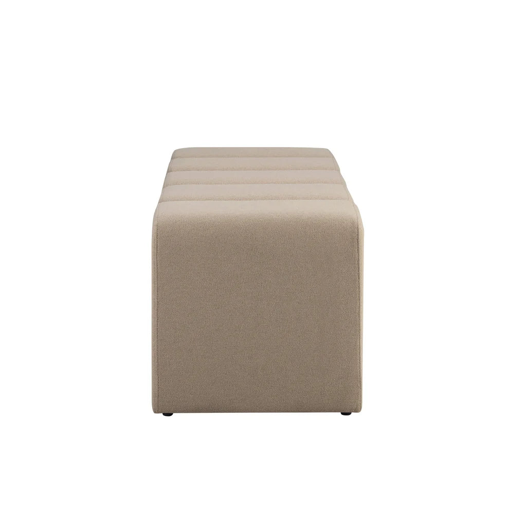 Oatmeal Upholstered Bench with Padded Design Furnitell