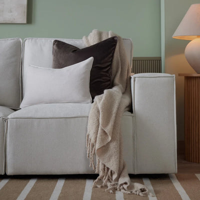 Ivory 2 Seater Sofa with Deep Cushions & Wide Armrests furnitell