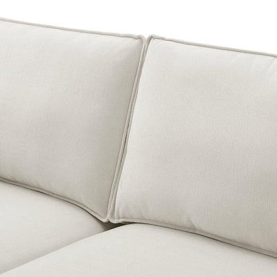 Ivory 2 Seater Sofa with Deep Cushions & Wide Armrests furnitell