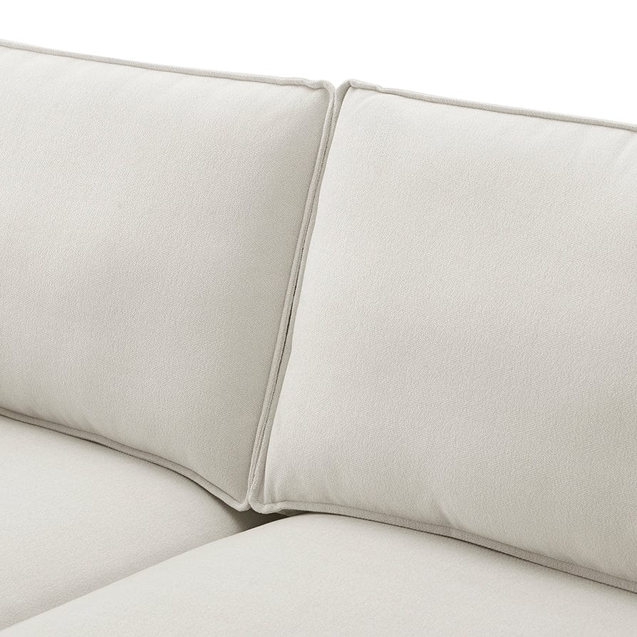 Ivory 2 Seater Sofa with Deep Cushions & Wide Armrests furnitell