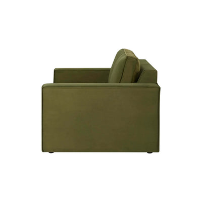 Muted Moss Green 2 Seater Sofa with Cushioned Seating & Wide Arms Furnitell