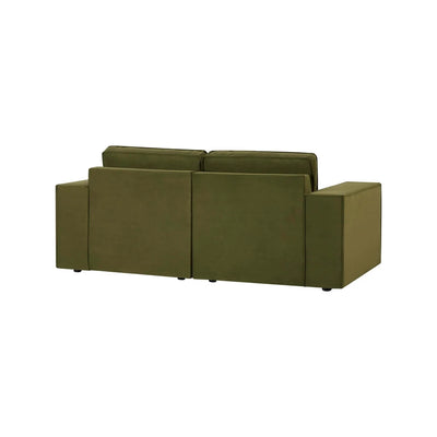 Muted Moss Green 2 Seater Sofa with Cushioned Seating & Wide Arms Furnitell