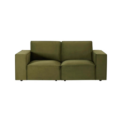 Muted Moss Green 2 Seater Sofa with Cushioned Seating & Wide Arms Furnitell