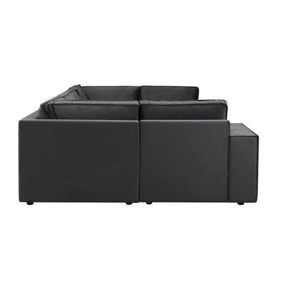 Black U Shaped Sofa with Spacious Seating & Deep Cushions furnitell