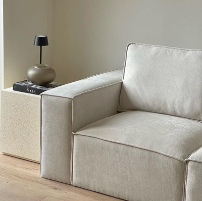 Ivory White U Shaped Sofa with Spacious Seating & Deep Cushions Furnitell