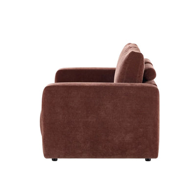 Dark Rust 2 Seater Sofa with Chenille Upholstery & Plush Cushions furnitell