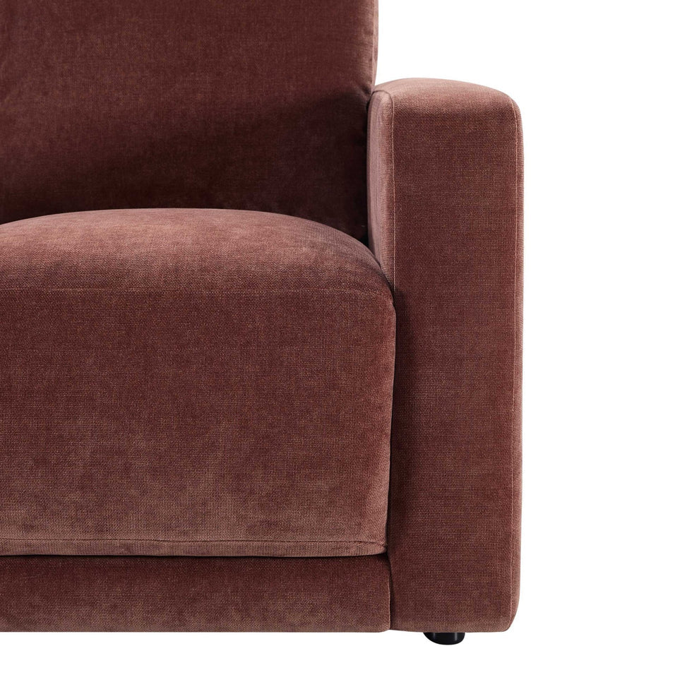 Dark Rust 2 Seater Sofa with Chenille Upholstery & Plush Cushions furnitell