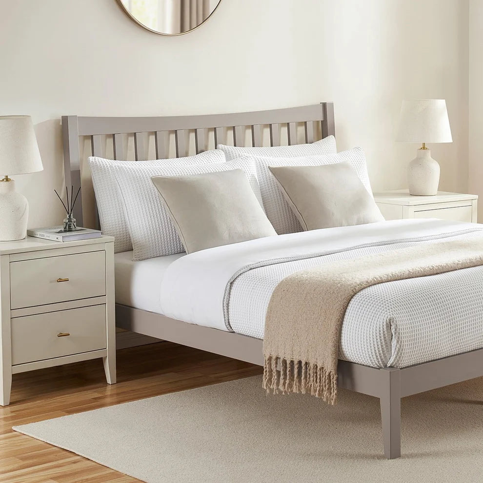 Cream Wooden Bedside Furnitell