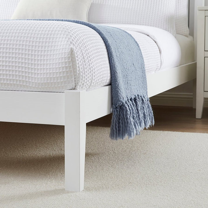 Furnitell Solid Wood Single Bed – White Finish | 5 Years Warranty