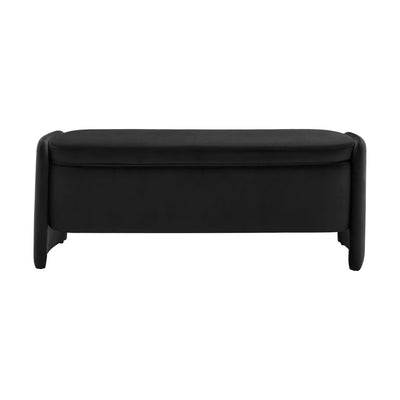 Black Upholstered Curved Bench Furnitell