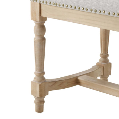 Stone Grey Upholstered Wooden Bench furnitell