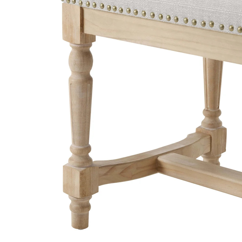 Stone Grey Upholstered Wooden Bench furnitell