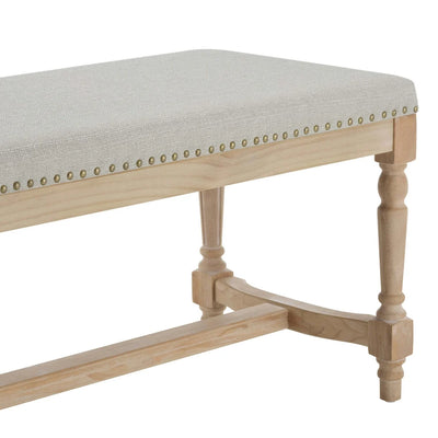 Stone Grey Upholstered Wooden Bench furnitell