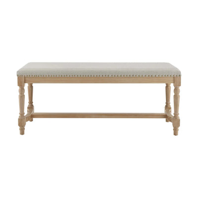 Stone Grey Upholstered Wooden Bench furnitell