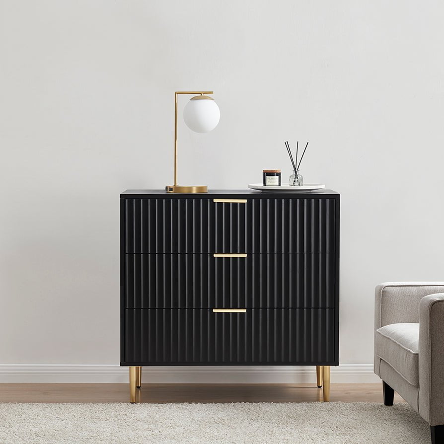 Evie 3 Drawer Chest - Black