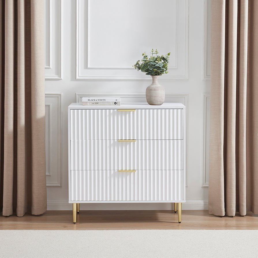 Evie 3 Drawer Chest - Warm White