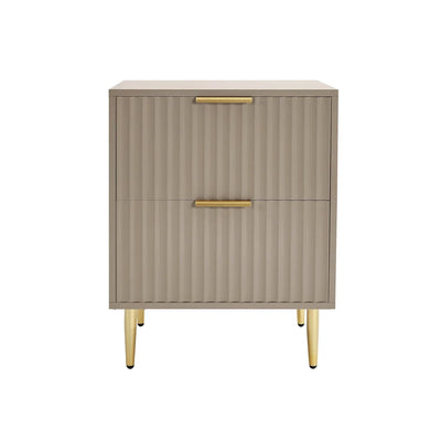 Taupe Fluted 3-Piece Bedroom Storage Set furnitell